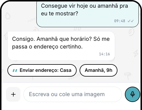 Chat combinando o horário: amanhã, 9h