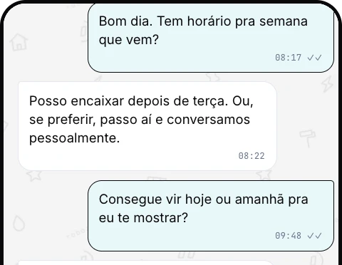 Conversa pelo chat com o profissional antes de fechar