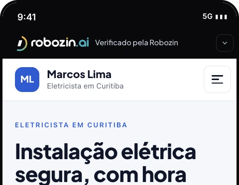 Site do profissional Marcos Lima, eletricista em Curitiba